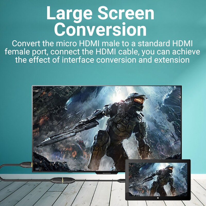 Vention HDMI Extension Cable Micro Mini HDMI to HDMI Cable 1080P Male to Female extender for Monitor TV Projector HDMI Extender