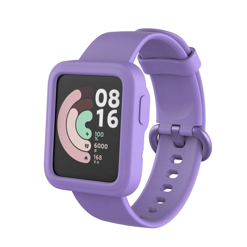 Funda protectora de silicona colorida para Xiaomi Mi Lite Watch / Redmi Smart Watch, carcasa protectora suave antiarañazos de borde completo