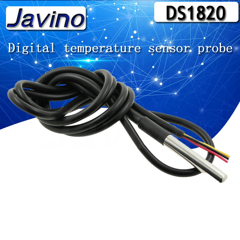 DS18b20 sonda de temperatura sensor de temperatura 1M 2M 3M DS1820 paquete de acero inoxidable impermeable 18B20 100cm/200cm/300cm