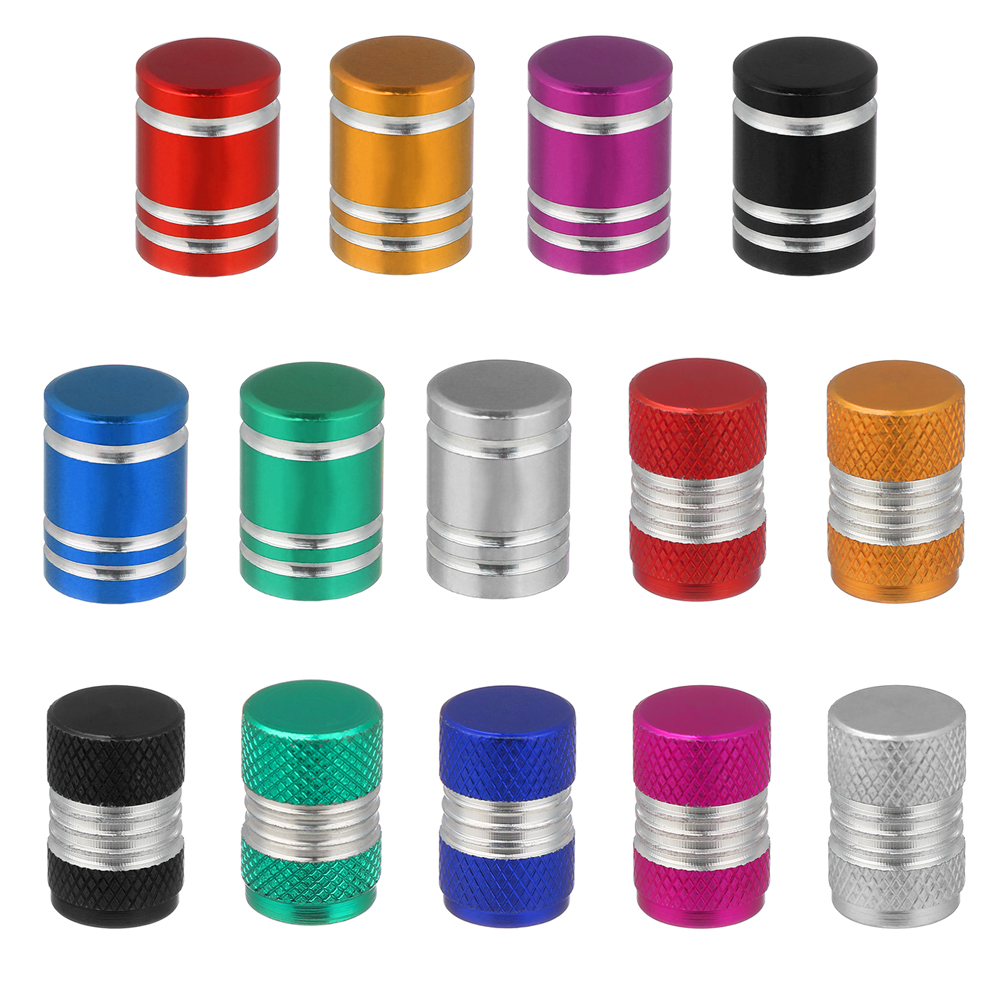 5pcs Universal Bike Valve Caps Dustproof Aluminum Alloy Schrader Valve Caps Motorcycles Trucks Cars Bikes