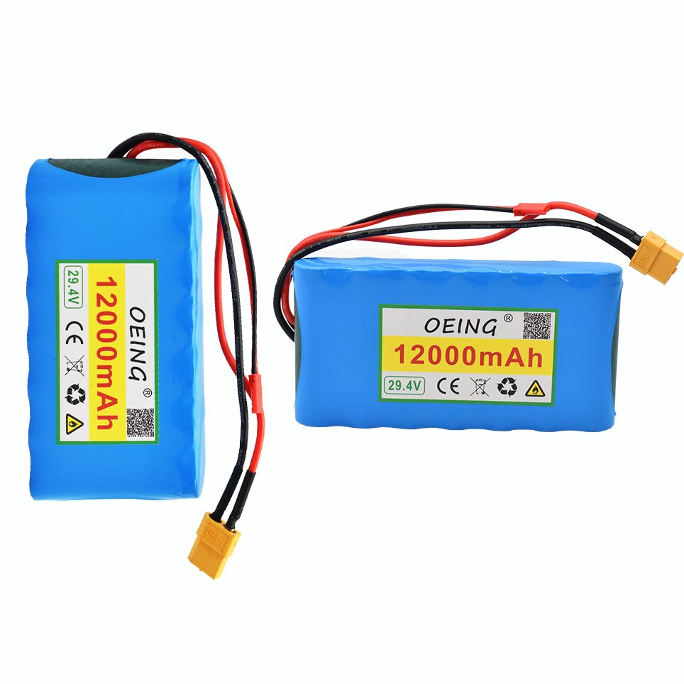 Batterie Lithium-ion pour petits monocycle électrique, 29V, 12ah, 7S1P, 29.4V, 12000mAh, avec BMS intégré
