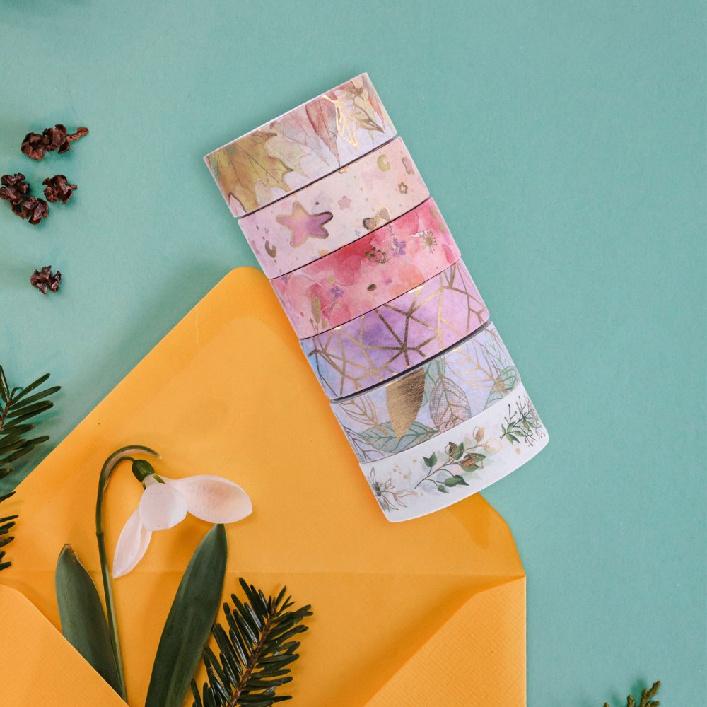 6 Rolls Wrap Decoratieve Craft Tape Art Diy Scrapbooking Papier Tape Roll