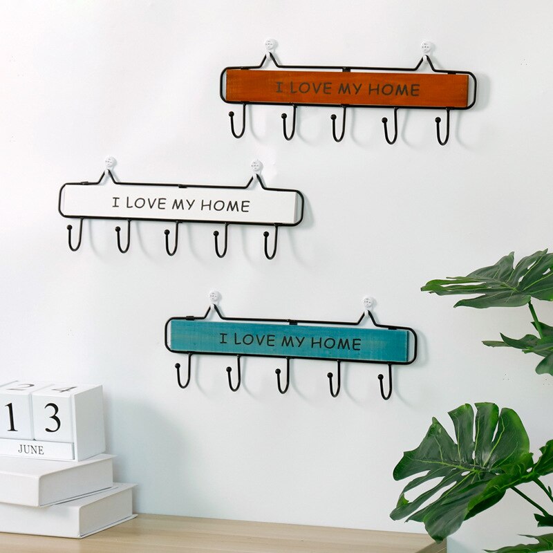 CAPTAINIRON Wall Hanging Letter Hooks for Key Holder Wall Decoration Hanger Iron Craft for Home Decor and Kitchen Tools Perchero
