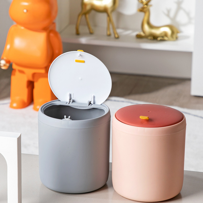 Mini cubo de basura de escritorio, cesta de basura de plástico para mesa del hogar, suministros de oficina, caja de barril de artículos diversos