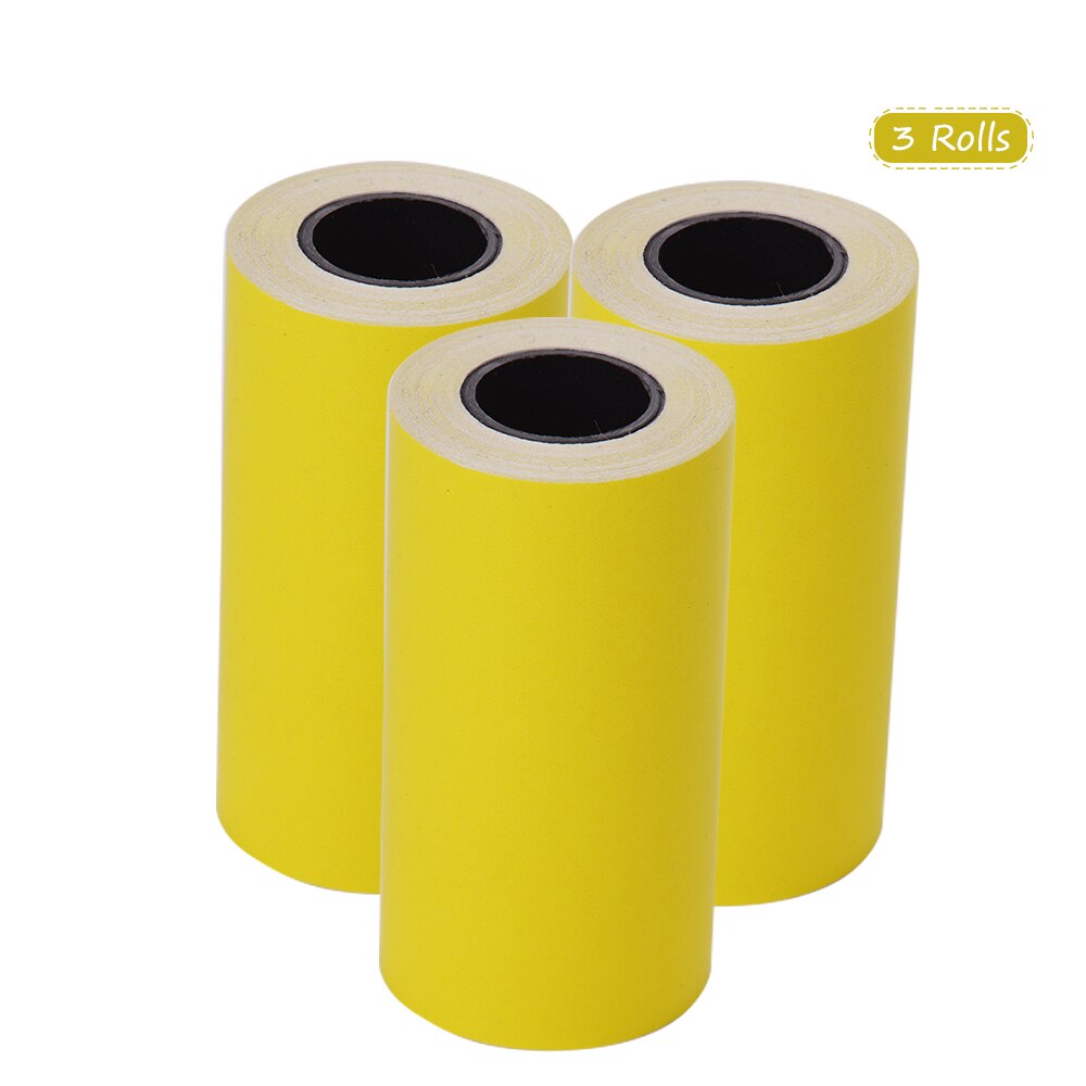 Printbar farveklistermærke papirrulle direkte termisk papir med selvklæbende 57*30mm til peripage  a6 termisk printer med ,3 lommer: Mærkatpapir gul