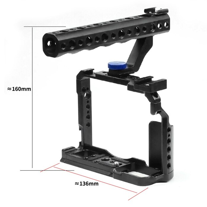 Jaula de Metal ajustable para cámara Fujifilm XT20 XT30 marco protector de vídeo DSLR 1/4 3/8, Zapata fría con micrófono, CNC