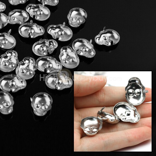 30 pcs Schedel Vorm Spots Spikes Studs Legering Punk Rock Leather Craft Schoenen Kleding Tassen Kleding Klinknagels Decor 22 x 16mm