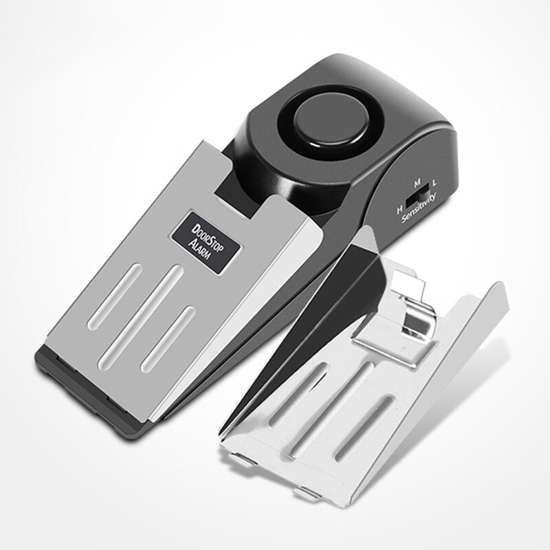 Mini Wireless Vibration Alarm Door Stop Alarm For Home Wedge Shaped Stopper Alert Security System Block Blocking System
