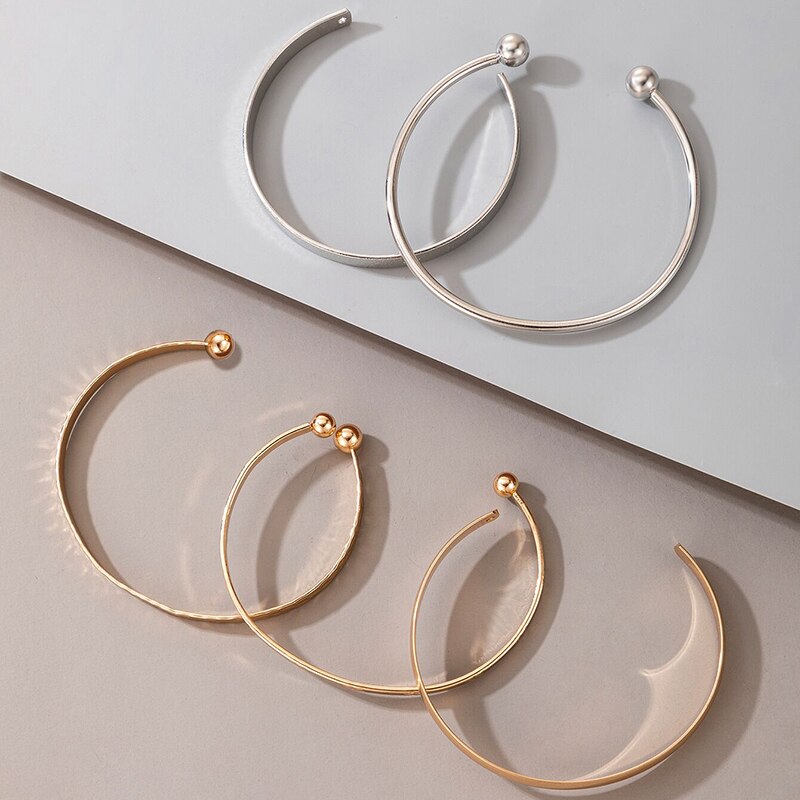 Tocona punk 5 pçs/sets colorido liga metal bangle para as mulheres nova moda aberto pulseiras boêmio jóias presente atacado 16423