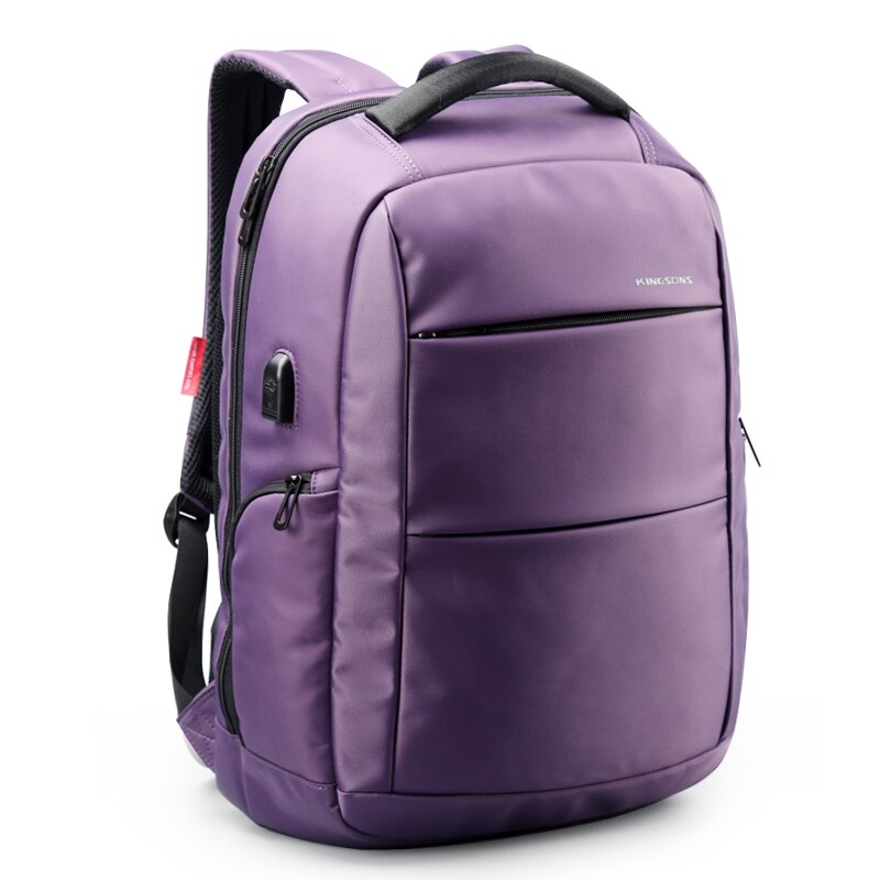 Kingsons à prova dwaterproof água das mulheres dos homens mochila 15.6 polegada portátil mochila masculino feminino sacos de escola anti-roubo para a menina do menino adolescente: ROXO