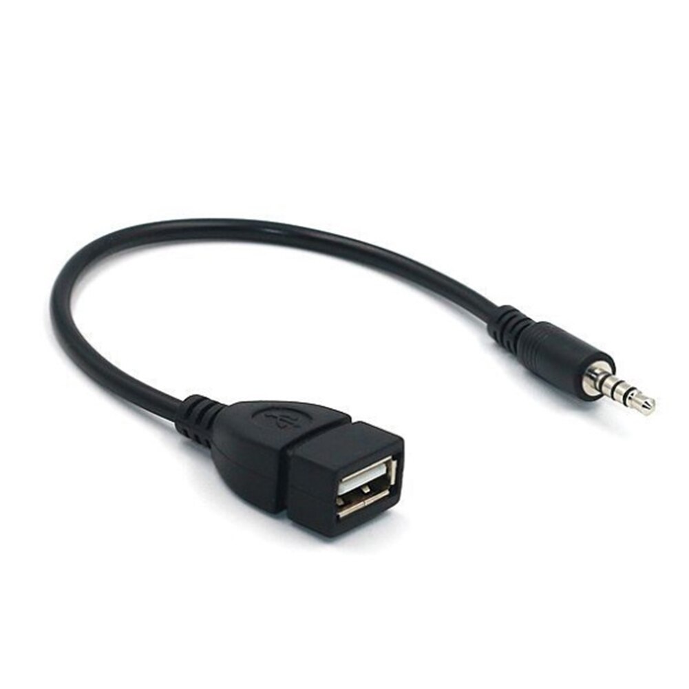 3.5mm Male Audio AUX Jack To USB 2.0 Type A Female OTG Converter Adapter Cable