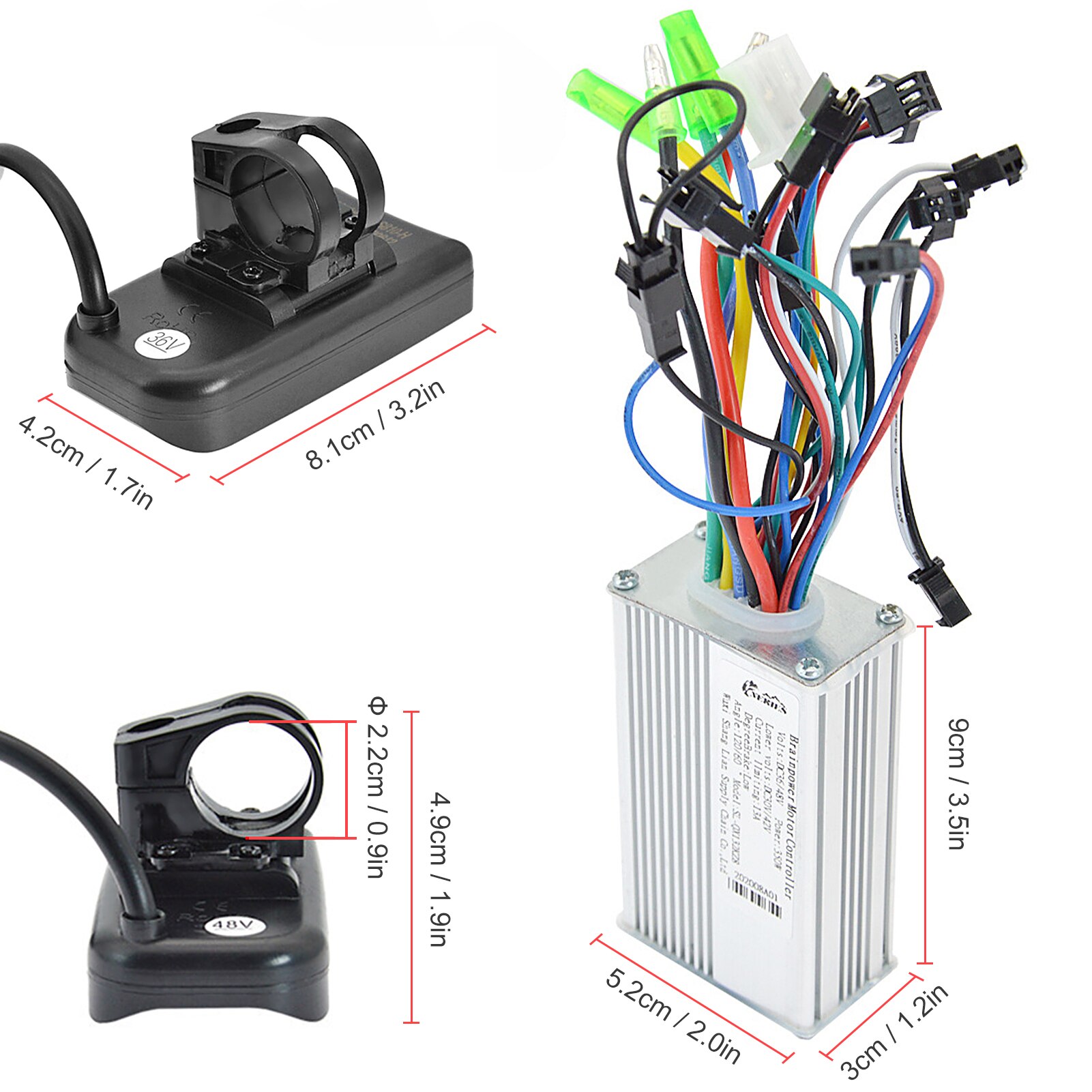 24V/36V/48V 250W/350W Electric Bike Scooter Brushless Controller LCD Display Panel E-bike Brushless Controller Kit E-bike Parts