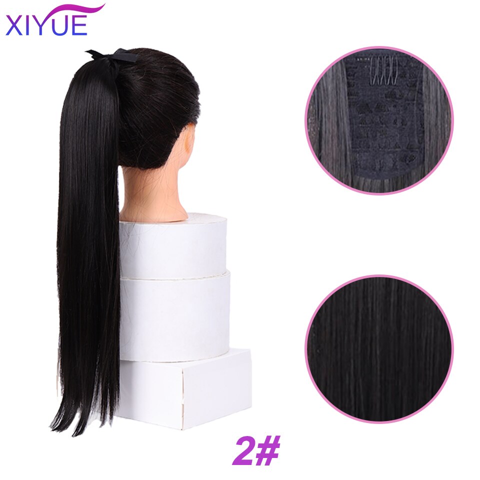 XIYUE Short Wavy Hair Ponytail Extensions Synthetic Claw Ponytails Light Brown/Dark Brown/Black Color Women's Hairpieces: T27/30/4 / 18inches