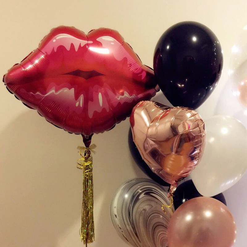 1 kpl isot huulet helium ilmapallot rakkaus globos ruusu punainen huulipallo ystävänpäiväksi suutele minua ilmapallo morsian sulhanen hääsisustus