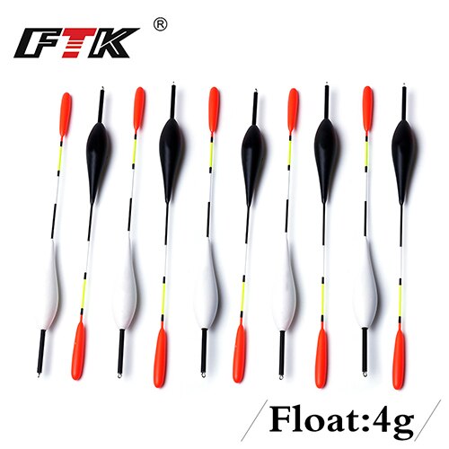 FTK Barguzinsky-flotteur pour pêche à la carpe, poids de 2g-5g, longueur 20cm-22cm, le lot de 10 pièces: 4G