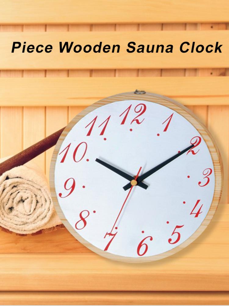 Sauna Wall Clock Wooden Bath Timer Sauna Accessories for Indoors Outdoors