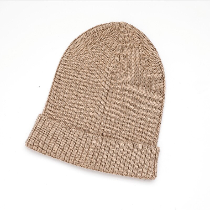 unisexe laine épais casquettes Simple solide chapeau mélanges doux Fine fil tricoté chapeau bonnets laine hiver printemps casquettes Skullies: Kaki