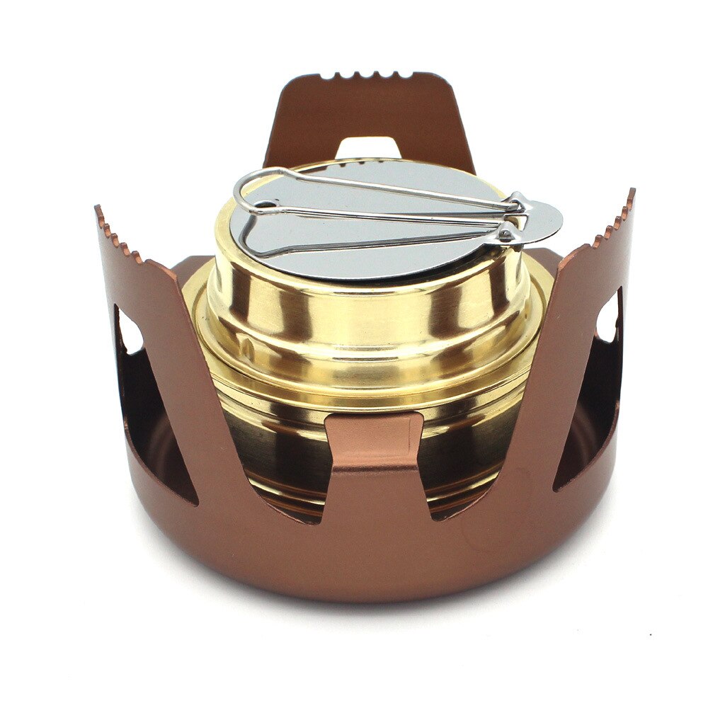 Draagbare Outdoor Picknick Kachel Mini Ultralichte Verbrandingsinstallatie Alcohol Kachel Camping Oven Camping Voor 1-2people: Brown