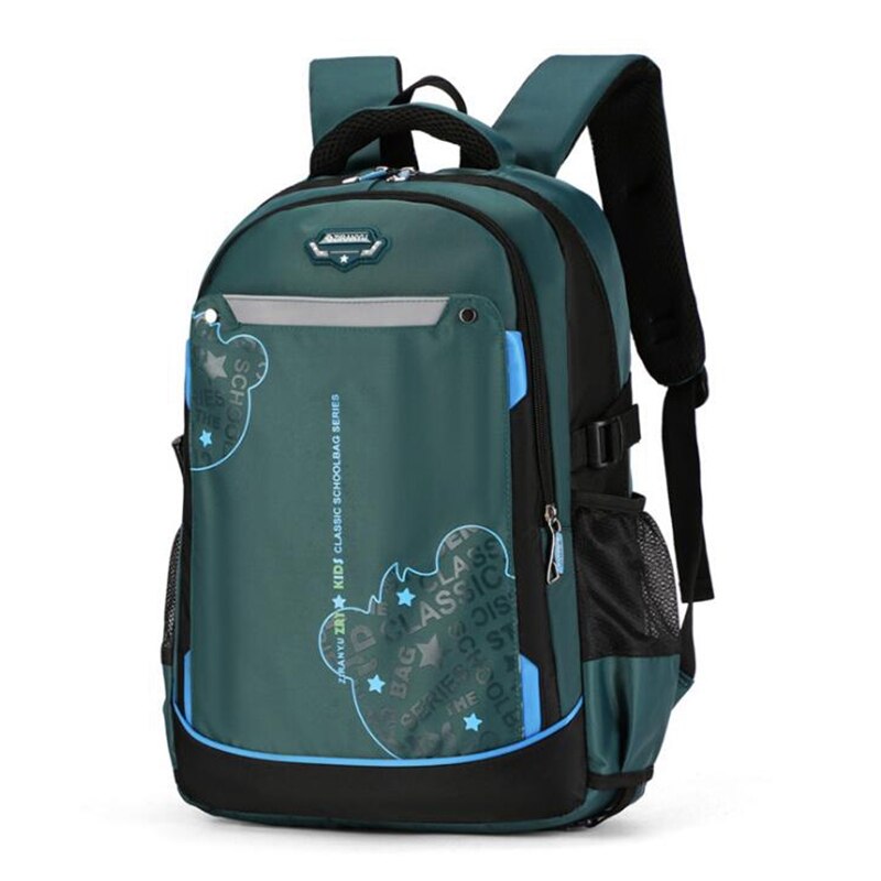 Reflecterende strip cartoon print rugzak schooltas waterdichte lichtgewicht schoolrugzak jongens schooltassen: Groene schooltas