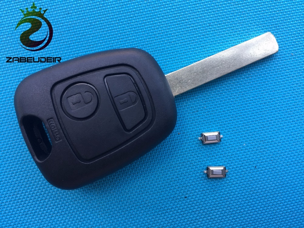 1pc udskiftningsetui til citroen  c1 c2 c3 c5 2 knapper fjernbetjening nøglering skal mikrokontakter uskårne  va2 blade uden logo autodel