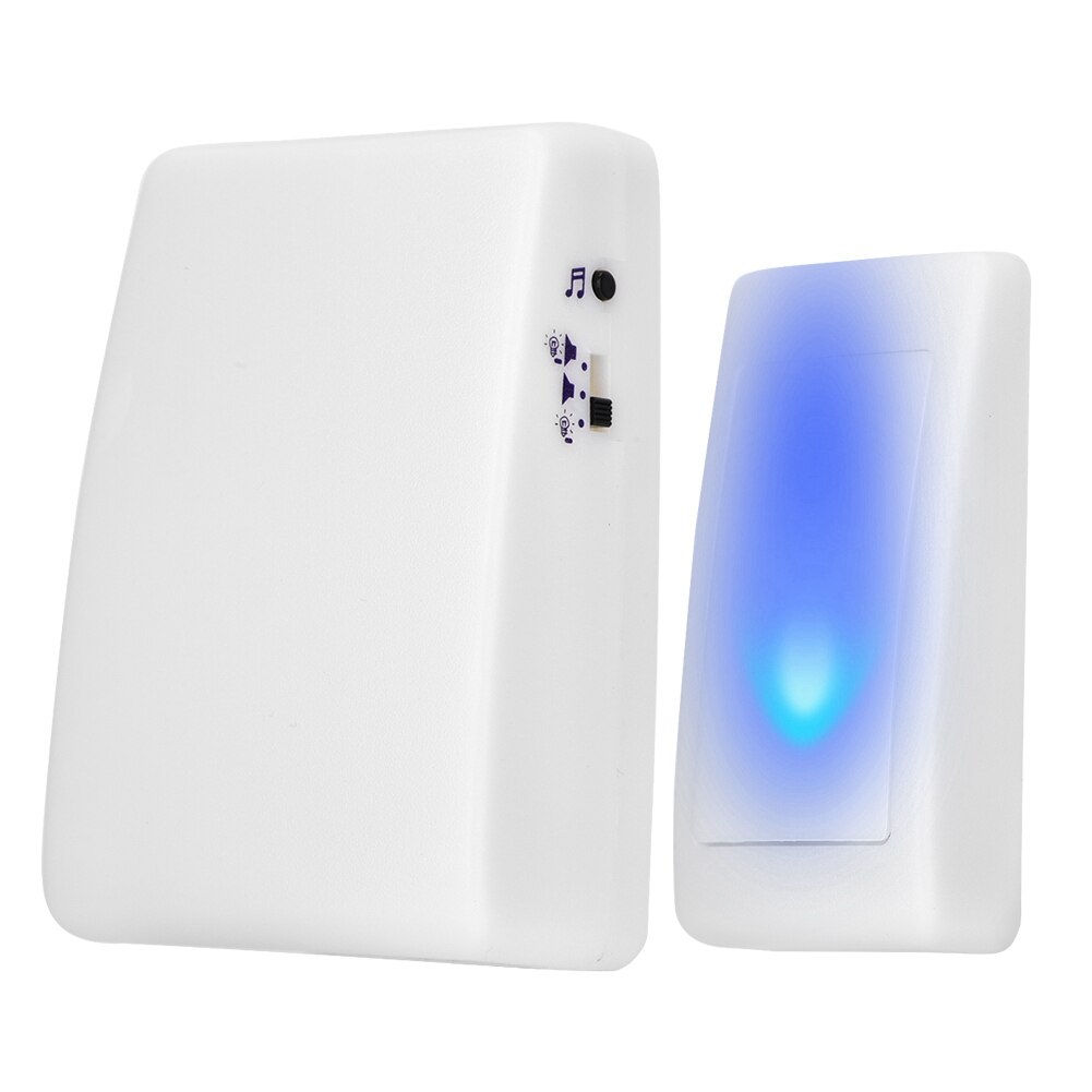 Timbre de puerta inalámbrico con 3 modos de funcionamiento, transmisor de 3 modos de trabajo, luces de 7 colores, receptor de timbre para ancianos y sordos