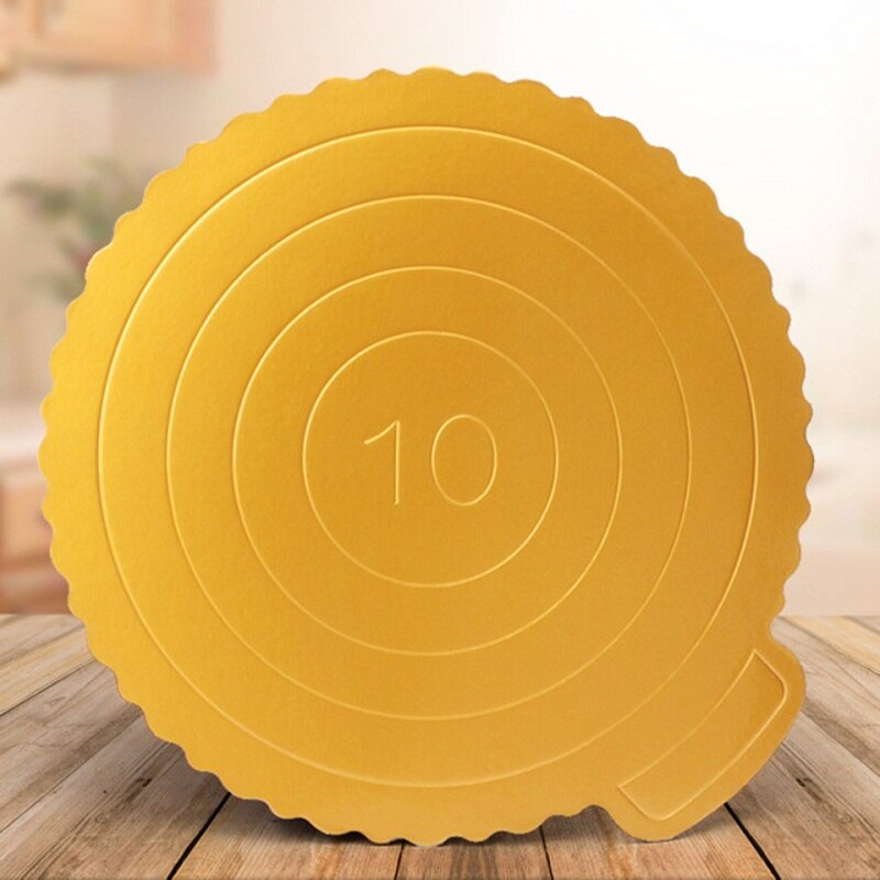Transhome Baking Tools For Cakes 5 Pcs/set Cake Board Round Gold Cardboard Tray Cupcake Dessert Displays Tray Birthday Cake Tray: 5 Pcs   10 inch