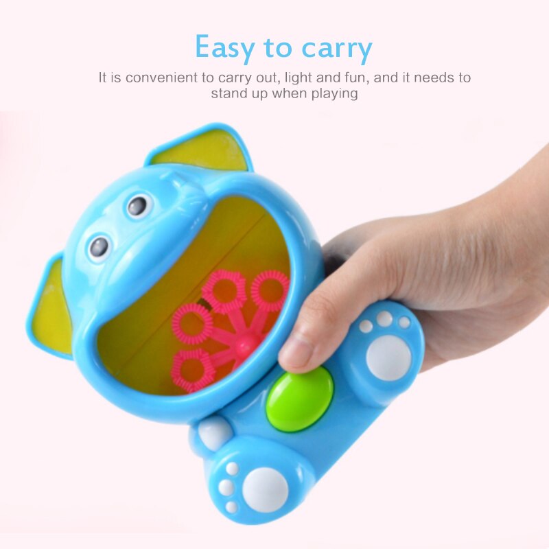 Cute Hippo Automatic Elephant Bubble Machine Gun Soap Bubble Blower Outdoor Kids Child juguetes brinquedos Toy for Kids