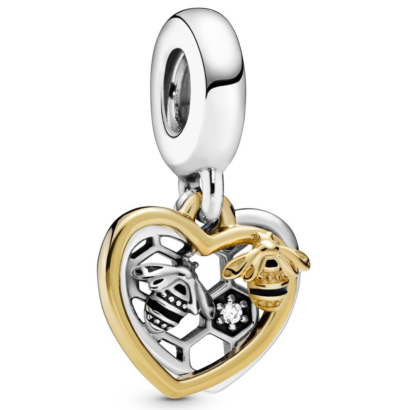 Angel Wings Locket Forever In My Hearts & Bees Friend Pendant Beads 925 Sterling Silver Charms Fit Bracelet DIY Jewelry: C198