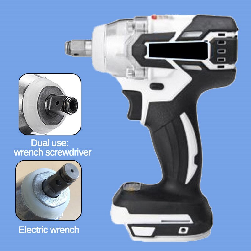 1/2 "360Nm Koppel Impact Elektrische Wrench Krachtige Draadloze Borstelloze Wrench Driver Slagmoersleutel Gereedschap Led Job Licht Boor Tool