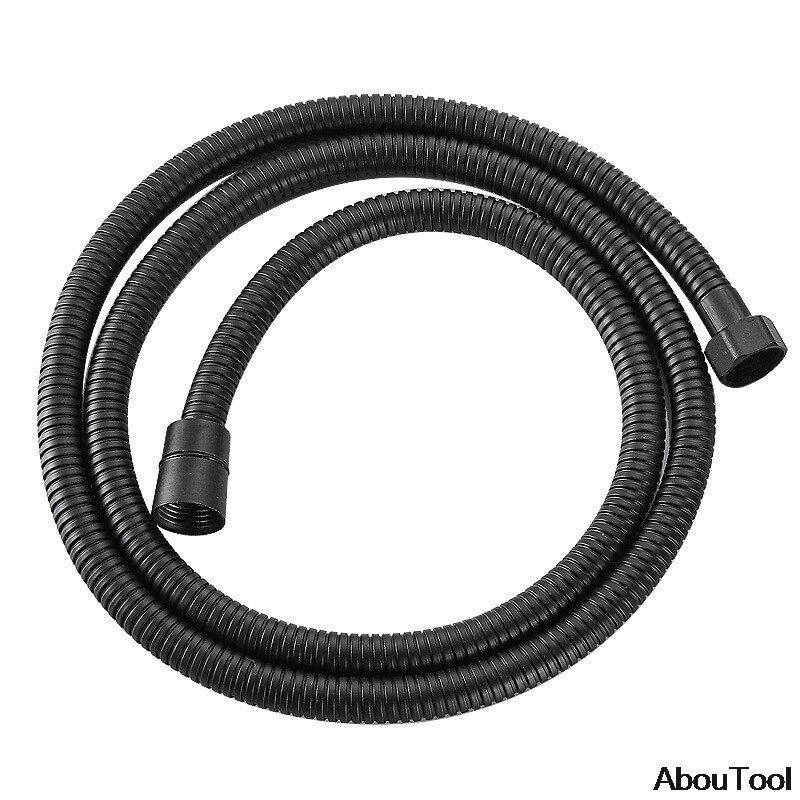Zwart Doucheslang 150Cm 200Cm Badkamer Kraan Douche Buis Roestvrij Flexibele Slang Sanitair Explosieveilige Zilveren Pijp 1/2: Black / 1.5M hose