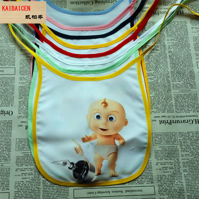 Bavoir pour bébé avec chaîne, Machine de transfert de chaleur, serviettes écharpe/salive, 10 pièces/lot de