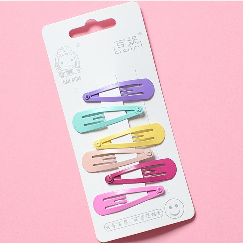 6PCS/LOT Candy Color Hairpins Girly Pink Love Heart Star Baby Girls Headwear Women Children Hair Accessories Hair Clips For: 6