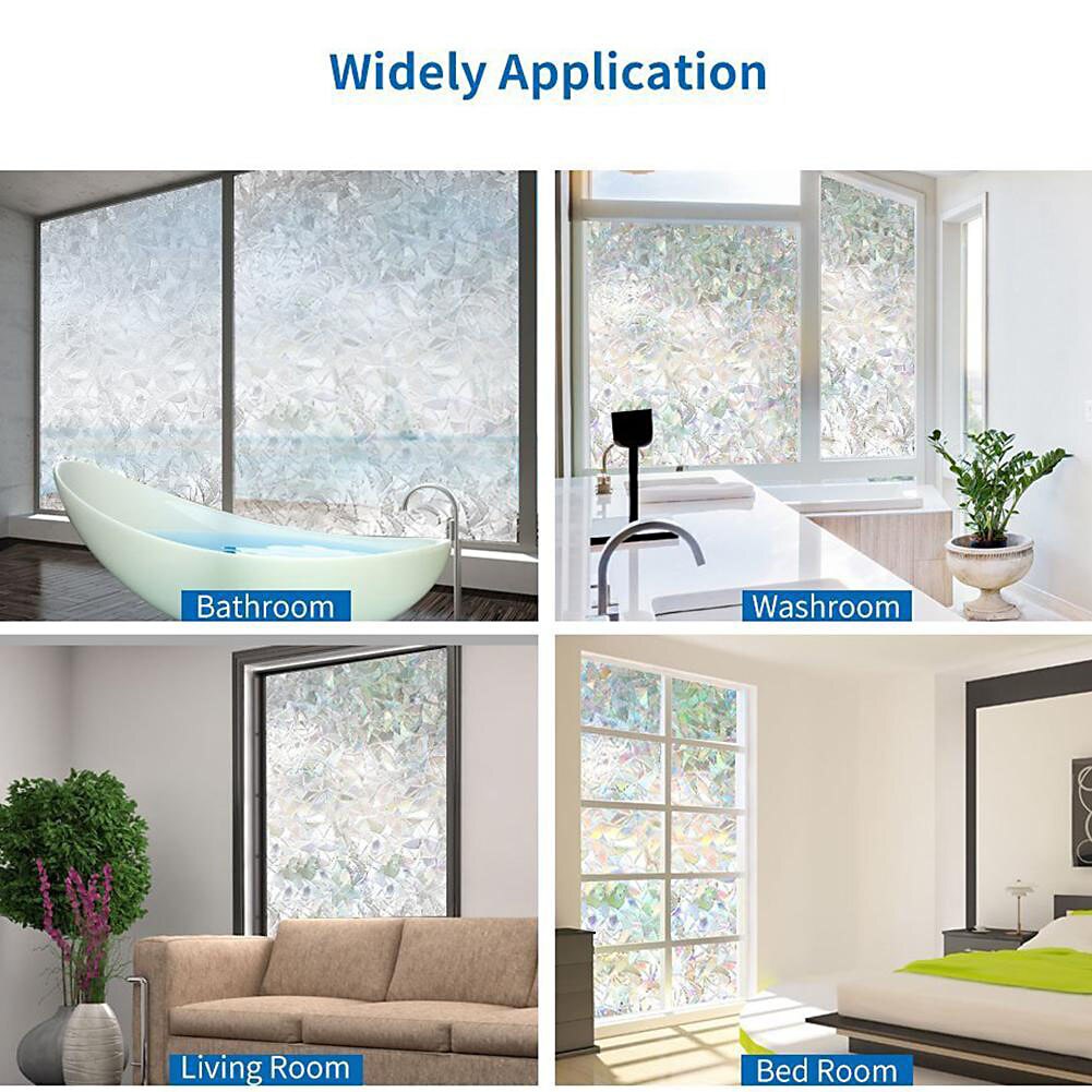 3D Decorative Window Privacy Film Stained Glass Window Sticker,Window Self-adhesive Vinyl Static Anti Uv Glass Tint Film