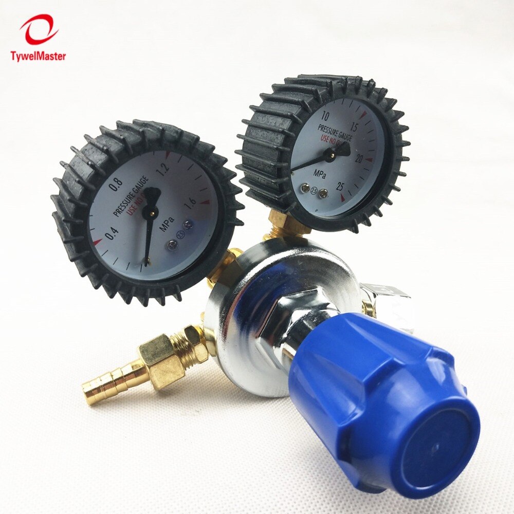 CO2 Regulator G5/8 Inlet Dual Gauge Carbon Dioxide Gas Flowmeter Welding Cutting Pressure Gas Regulator