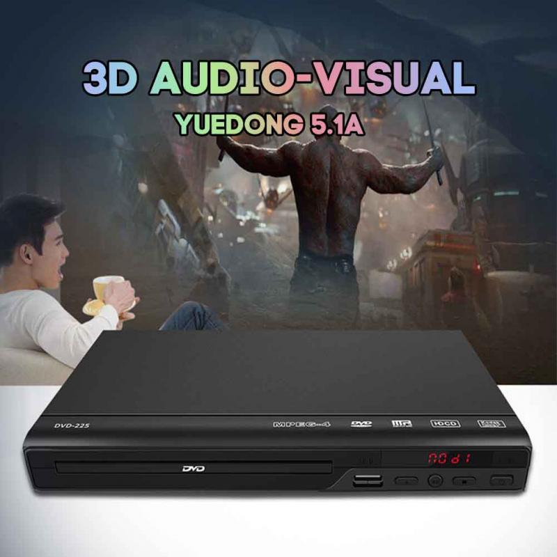 Reproductor de DVD y discos de CD HD 1080P, Compatible con entretenimiento, música, vídeo, películas, Audio de TV, multimedia, AV, USB, Control remoto, enchufe de la UE, EE. UU., Reino Unido