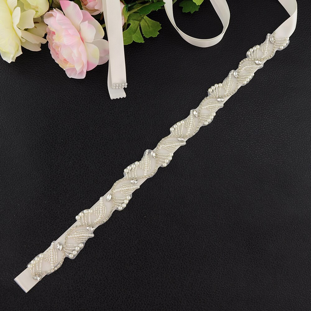 Perle Braut Zubehör Gürtel Hochzeit Kleid Gürtel Gürtel für Hochzeit Kleider Brautjungfer Gürtel Braut Gürtel Schärpe SCS273: aus-Weiß
