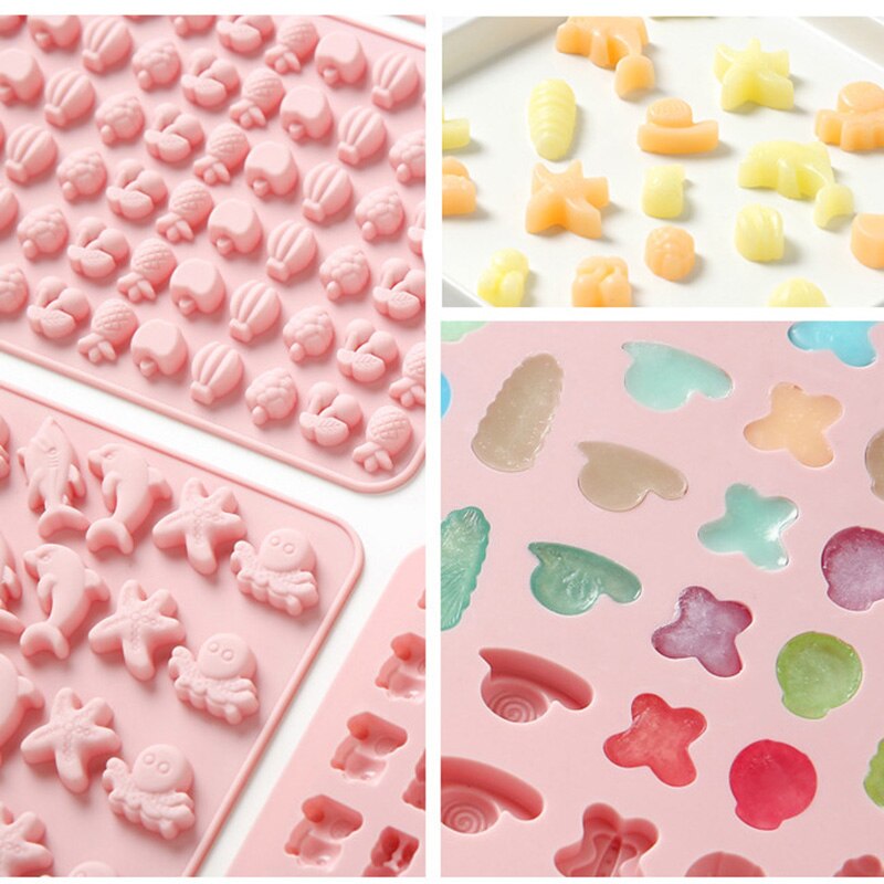 Molde de gomitas de silicona para cubitos de hielo, para hornear gelatina y dulces, resistente a altas temperaturas, DIY, molde para gelatina y hielo