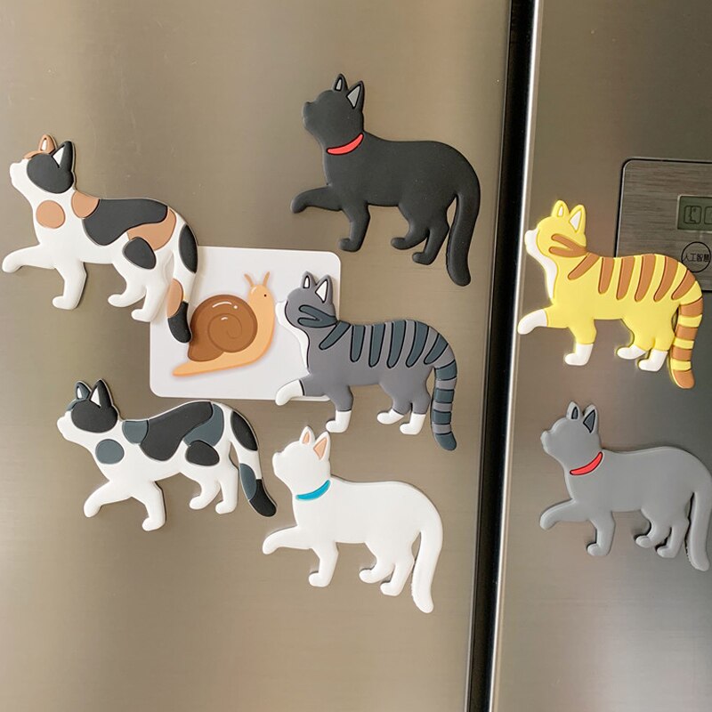 1Pc Leuke Magneten Japanse Cartoon Kat Dier Koelkast Sterke Magneten Haak Staart Buigbare Sleutelhanger Opslag Haak Keuken decor