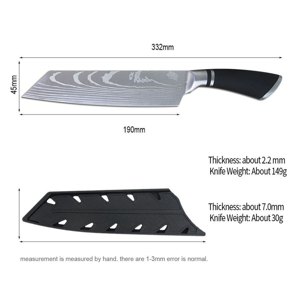 Kitchen Knife Chef Knife 8 Inch Pro Japanese Chef's Nakiri Knife Stainless Steel Santoku Meat Cleaver Beef knife With Cover