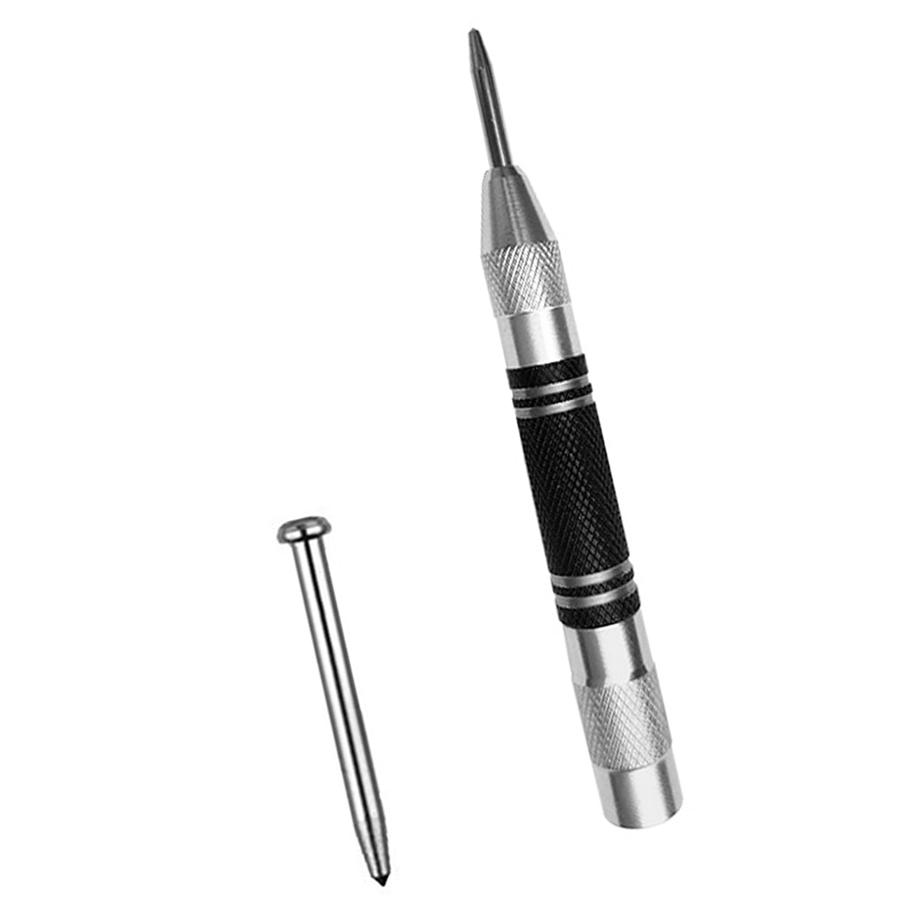 Upgrade Automatic Center Pin Spring Loaded Mark Center Punch Tool Wood Indentation Mark Woodworking Tool Bit Punch Needle