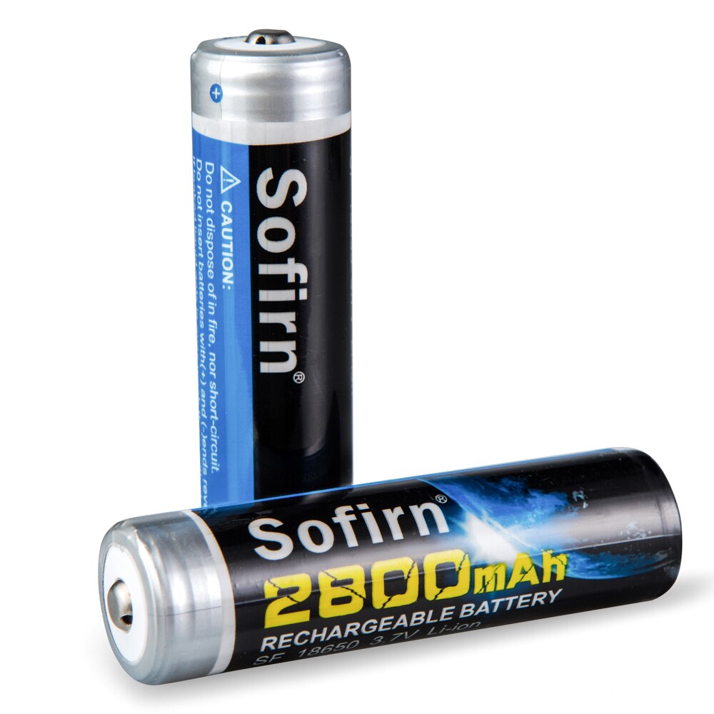 Sofirn 18650 Battery 3.7V 2800mAh Lithium 18650 Rechargeable Button Top Li-ion Batteries with PCB Board Protection