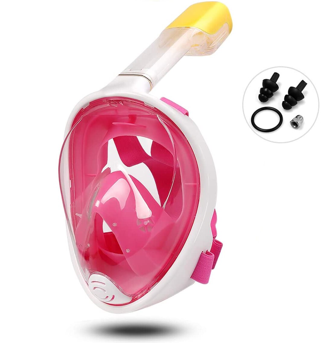 Underwater Scuba Snorkeling Anti Fog Mask Set Diving Full Face Respiratory Masks Safe and Waterproof Swimming Equipment: Pink / L/XL
