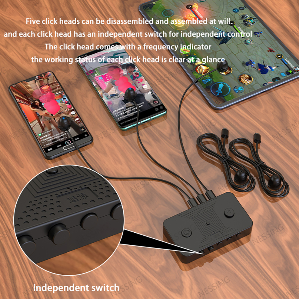 Universal Screen Clicker Mute Phone screen auto clicker physical linker Game Screen Touch Automatic connection For Android IPad8