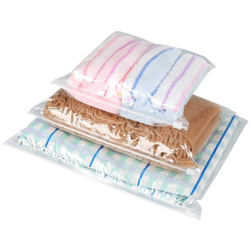 25pcs Plastic Storage Bag transparent Clear Zipper Seal Travel Bags Zip Lock Valve Slide Seal Packing Pouch Cosmetic Clothing
