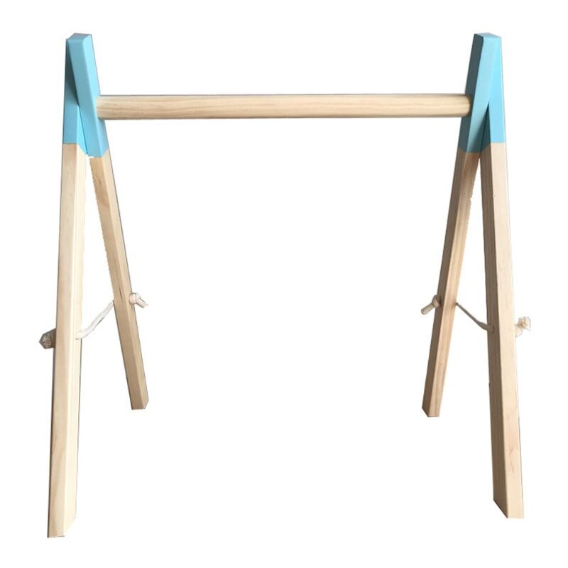 Nordic Eenvoudige Houten Kinderen Kamer Decoraties Pasgeboren Kids Baby Fitness Rack N0HD: Blauw