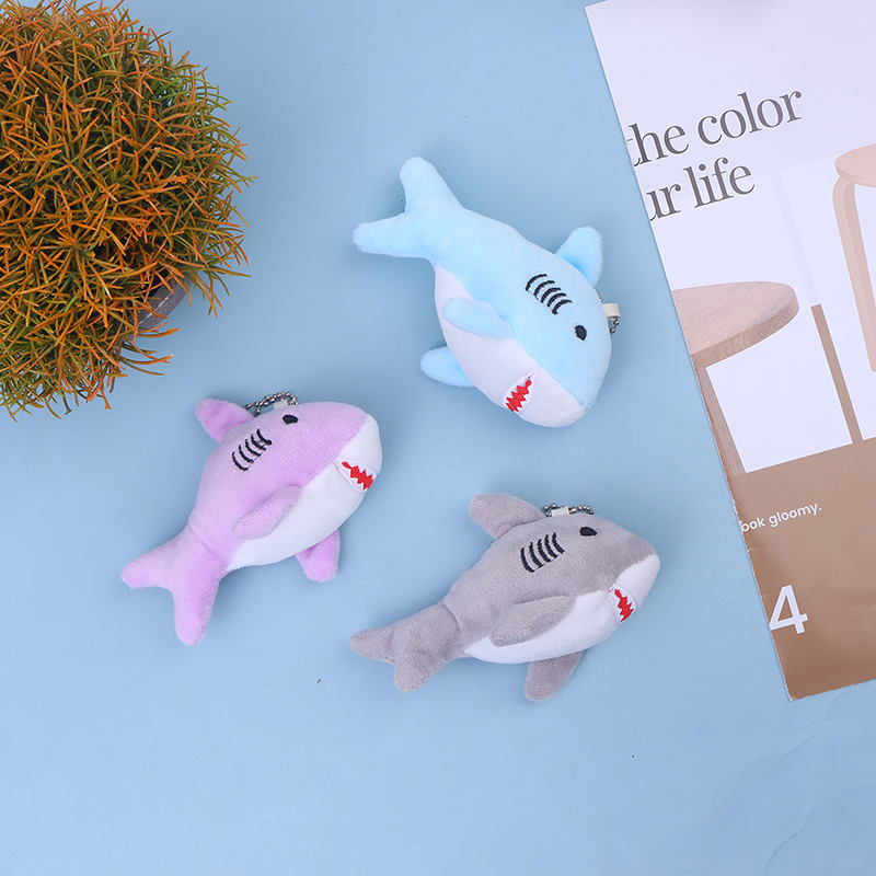 Veelkleurige cartoon haai pluche sleutelhanger - schattige knuffelhanger voor kinderen en volwassenen