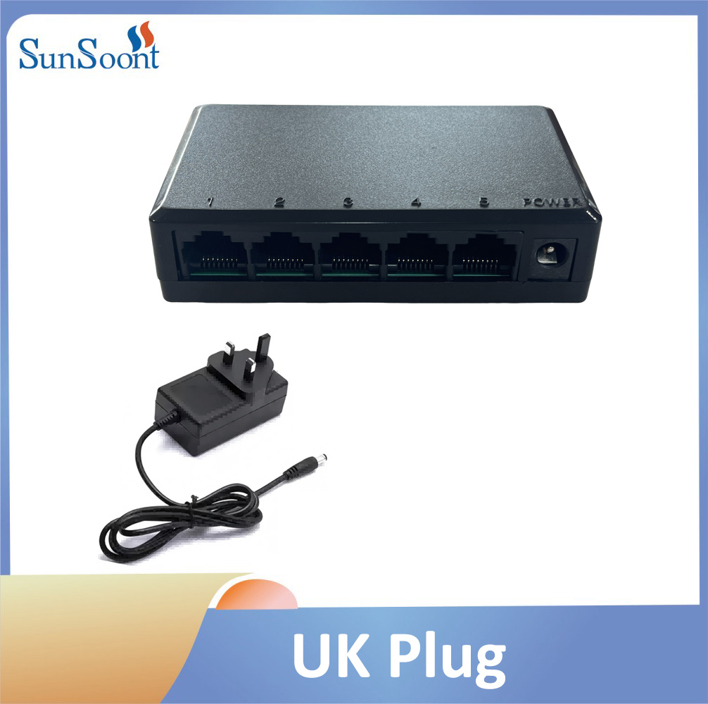 Switch Ethernet 5/8 porte Adattatore switch di rete Gigabit desktop 10/100/1000Mbps Switch Ethernet RJ45 Switch rapido automatico MDI/MDIX: nero