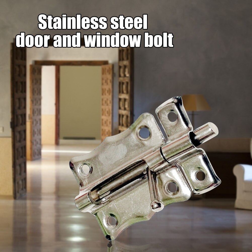 1pcs Stainless Steel Hardware Door Lock Thumb Lock Bolt Latch Padlock Clasp Set Sturdy, durable, safe and reliable