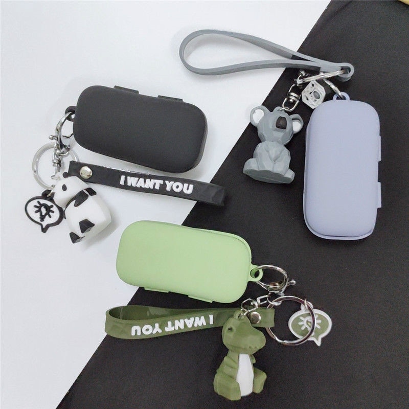Cute Silicone Case for QCY T5 Wireless Bluetooth Headset Portable Protective Cover with Hook for QCY T5S