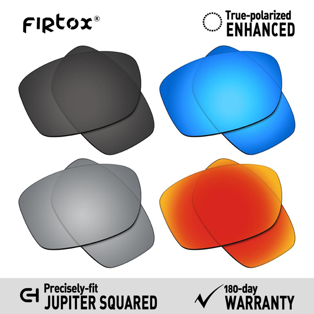 Firtox cierto UV400 lentes polarizadas de reemplazo para Oakley Jupiter cuadrado OO9135 gafas de sol (compatible solo lentes)-Varios: BlackSilverRedBlue